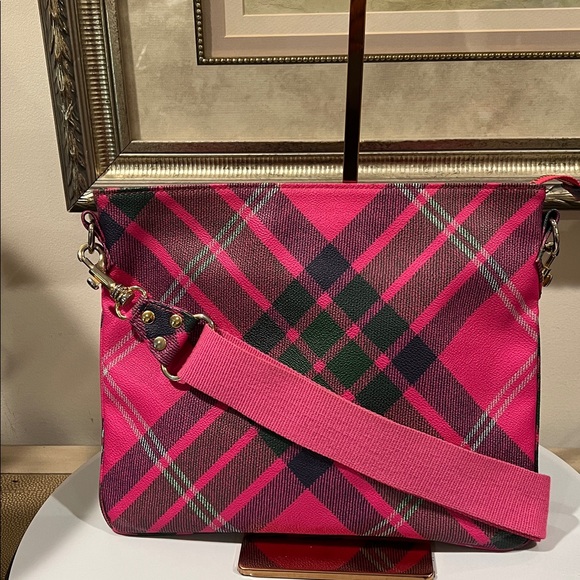 Vivienne Westwood Pink Plaid Crossbody Bag EUC - Picture 1 of 15